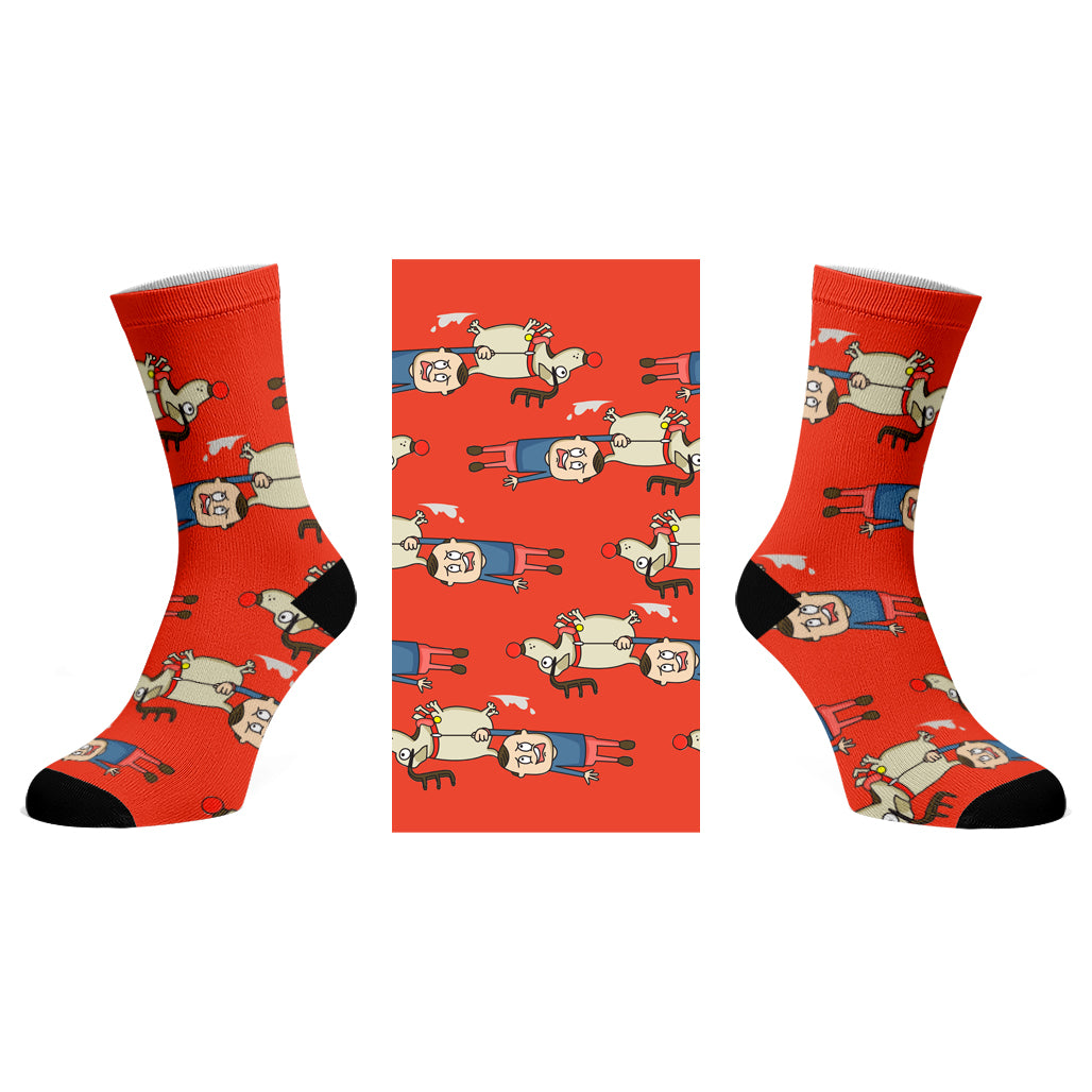 Runaway Rudolph Design Socks