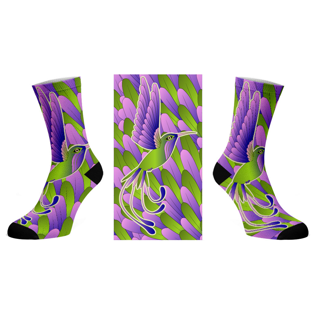 Morning Hummingbird Design Socks