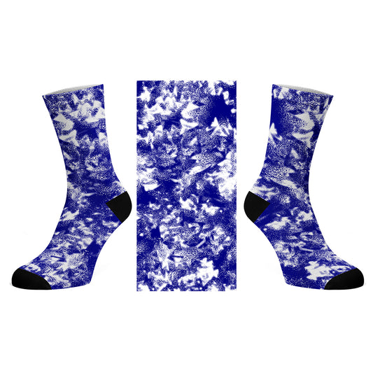 Blue Sport Tie Dye_Printed Socks