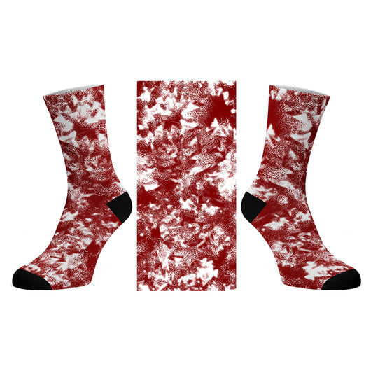 Maroon Sport Tie Dye_Printed Socks