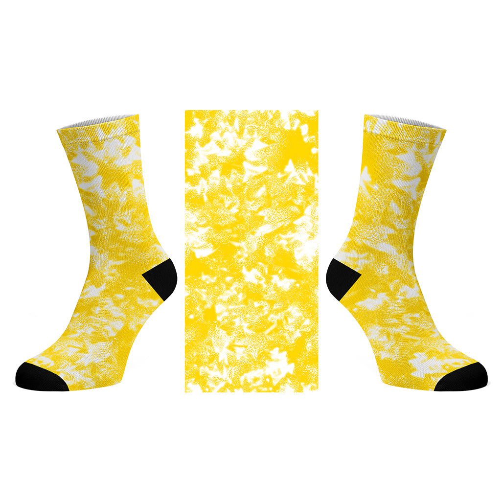 Yellow Sport Tie Dye_Printed Socks