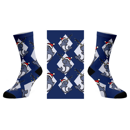 Mr Narwhal Christmas Design Socks
